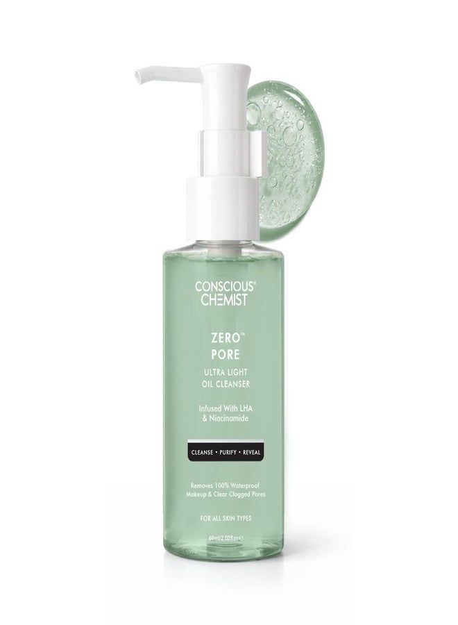 Conscious Chemist® Zero Pore Ultra Light Oil Cleanser | 60ml | Pore Cleansing & Oil Control Face Cleanser with LHA, Niacinamide & Panthenol | Unclogs Pores, Refines Texture | For Men & Women, All Skin Types - Image 1
