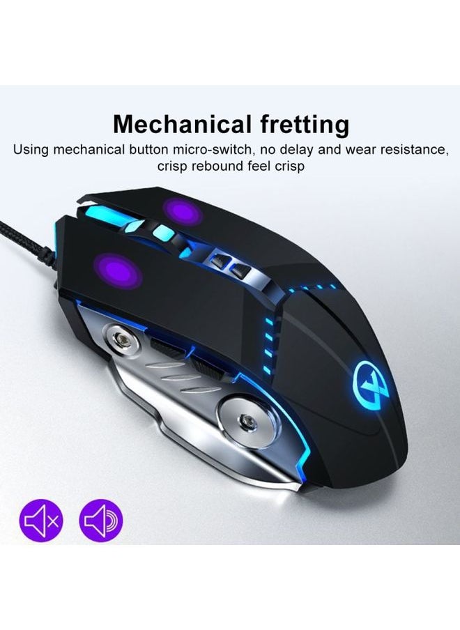 BURAQ GM20 3200DPI 4-modes Adjustable 7-keys RGB Light Wired Gaming Mouse (Starlight Black)  - Image 3