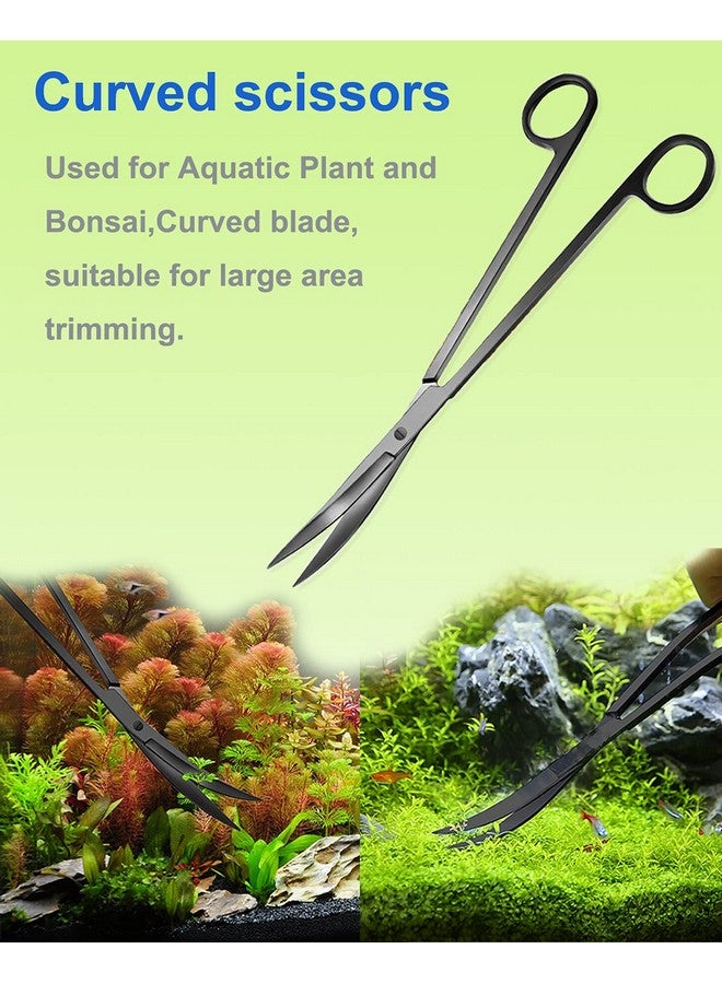PAFOWO 4Pcs Aquascaping Tools Kit, Long Stainless Steel Aquarium Plant Tools with Black Anti-rust Coating, Aquarium Tweezers, Scissors, and Scrapers for Aquascaping Cleaning（Magnetic Tool Holder） - Image 3