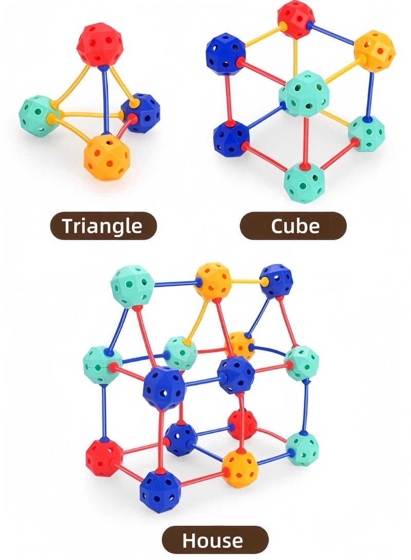 مجموعة ألعاب مكعبات البناء الإبداعية من 75 قطعة مع صندوق تخزين، أدوات تعليمية يوصي بها المعلم، لعبة تعليمية لتحديد الأشكال، ألعاب تعليمية ثلاثية الأبعاد إبداعية يمكنك صنعها بنفسك للأولاد والبنات والأطفال من سن 3 سنوات فما فوق - Image 5