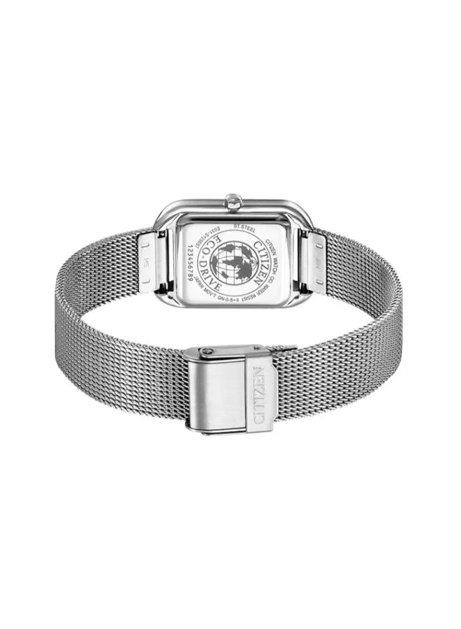 سيتيزن Women's Stainless Steel Mesh Eco-Drive Standard Watch EM0491-81D - 31.1 x 23.5 mm
