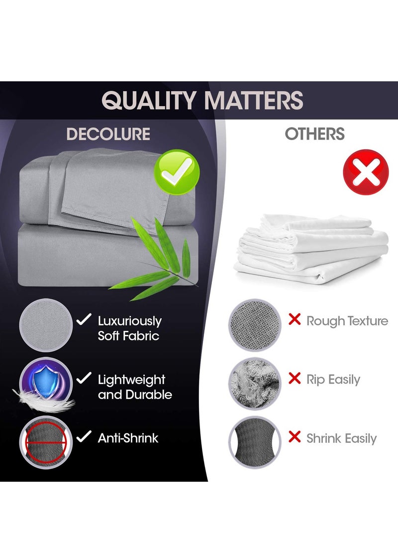 7 STARS HZM - Bamboo Duvet Cover Single Size 150x200 cm With Button Closing and Corner Ties 400TC Cool, Anti-Allergic, Soft and Silky – Sky Blue - Image 1