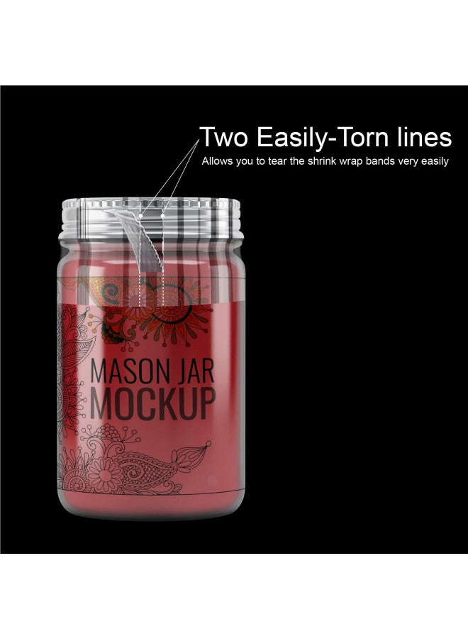 AOUKAR Shrink Wrap Bands for Jars Seals Heat Shrink Bands Cap Seal for Jars Mouth Shrink Bag Refillable Shrink Wrap Container-200 Pieces-6.9 x 1.1 Inch-175 x 28mm - Image 4