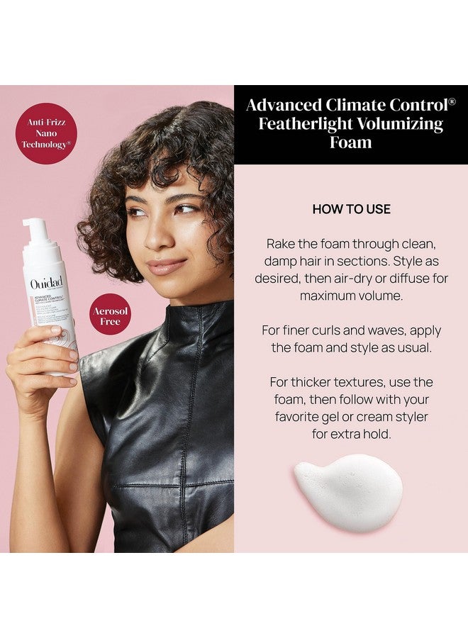 Ouidad Advanced Climate Control Volumizing Foam - 7 fl oz, Lightweight Hair Styling Foam, Anti-Frizz Nano Technology, Adds Volume, Fights Frizz & Defines Curls, Crunch-free Hold, For All Curl Types - Image 2