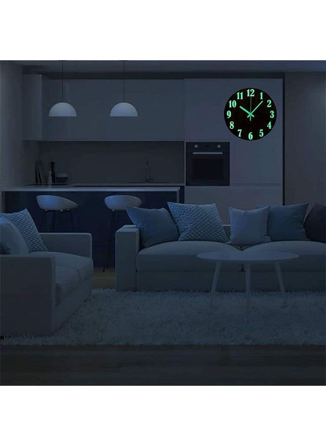 عربست - ساعة حائط مضيئة ، تصميم خشبي صامت 12 بوصة ، أضواء ليلية متينة من الخشب النقي ساعة حائط مستديرة ، بطارية صامتة غير موقوتة ، سهلة القراءة ، لمكتب غرفة المعيشة - Image 1