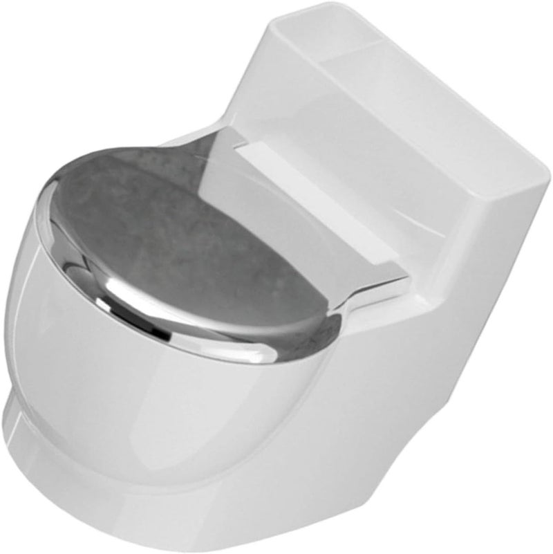 Silver Lid Wall Mounted Ashtray Creative Toilet Shape Design Large Capacity Ashes Container For Home Office Decoration - Image 1