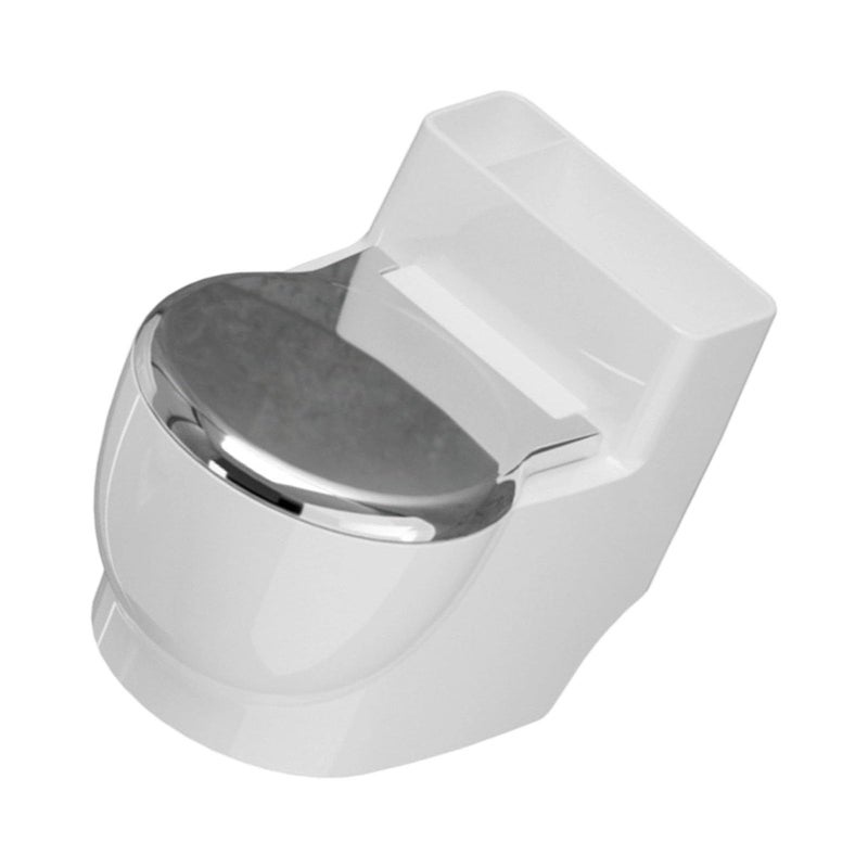 Silver Lid Wall Mounted Ashtray Creative Toilet Shape Design Large Capacity Ashes Container For Home Office Decoration - Image 2