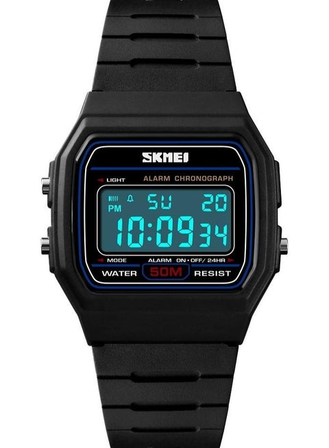 SKMEI 1412BKWT Digital Dial Black Polyurethane Strap
