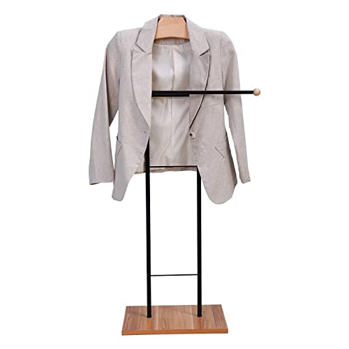 Loop Group Wood Metal Suit Valet Floor Stand Garment Organizer Rack Coat Pants Hanger Wooden - Image 2