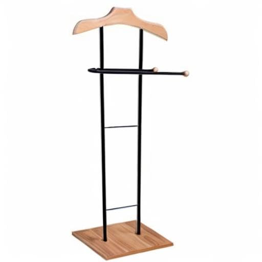 Loop Group Wood Metal Suit Valet Floor Stand Garment Organizer Rack Coat Pants Hanger Wooden - Image 4