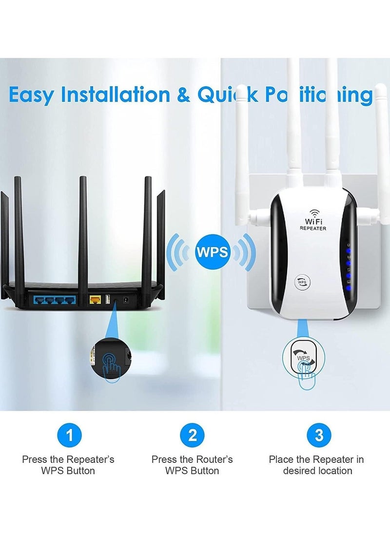 Generic - WiFi Extender, WiFi Signal Booster Up to 4000 Square Feet and 32 Devices, Home WiFi Extender Signal Booster, Remote Amplifier with Ethernet Port, Access Point, Alexa Compatible - Image 1