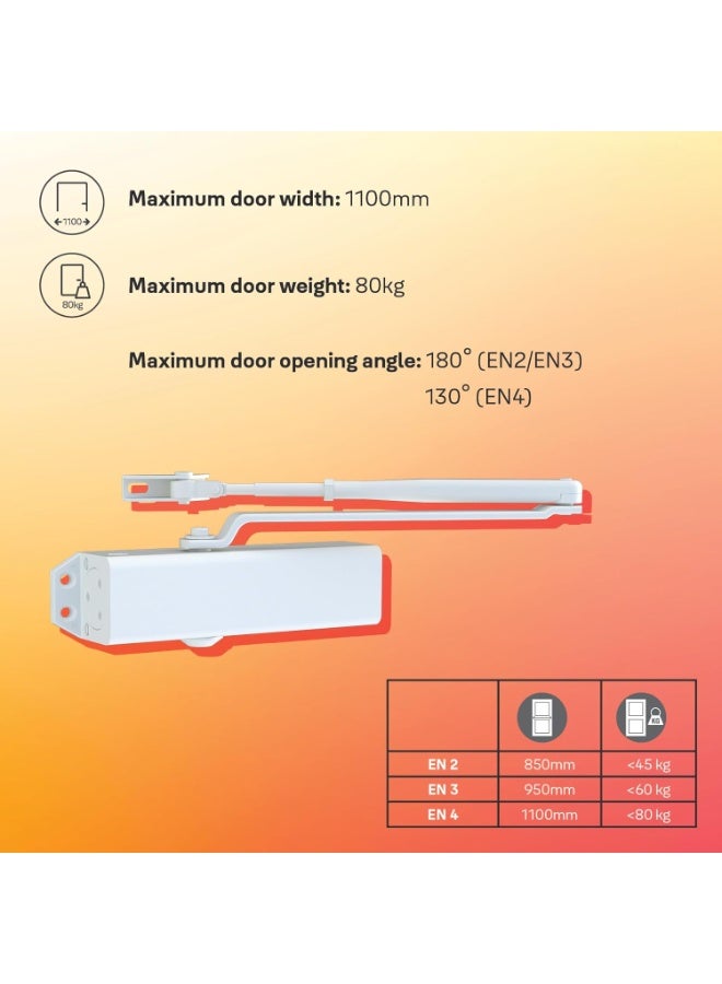 Yale 722 Pro Door Closer - White - Image 5