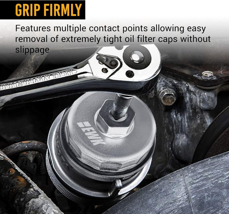 EWK 64mm Forged Oil Filter Wrench & Drain Hose for Toyota, Lexus, Scion 2.0L - 5.7L Oil Change Tool - Image 4