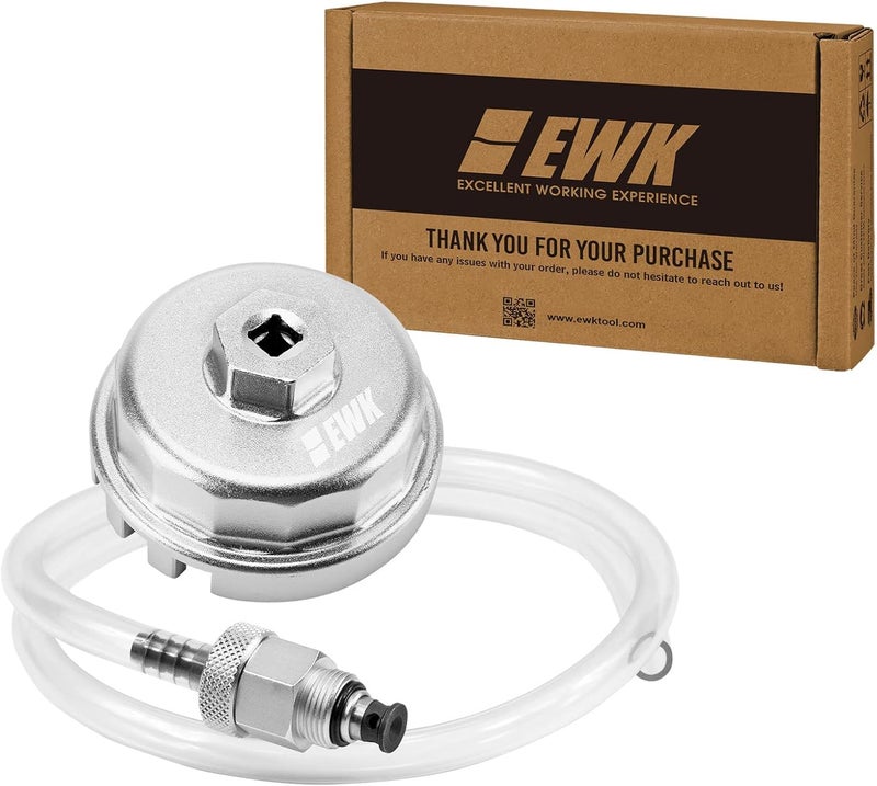 EWK 64mm Forged Oil Filter Wrench & Drain Hose for Toyota, Lexus, Scion 2.0L - 5.7L Oil Change Tool - Image 1