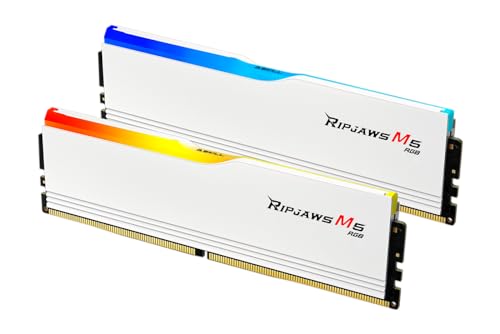 G.SKILL Ripjaws M5 RGB Series DDR5 RAM (Intel XMP 3.0 & AMD Expo) 32GB (2x16GB) 5200MT/s CL40-40-40-83 1.10V Desktop Computer Memory U-DIMM - Matte Black (F5-5200J4040A16GX2-RM5RK)