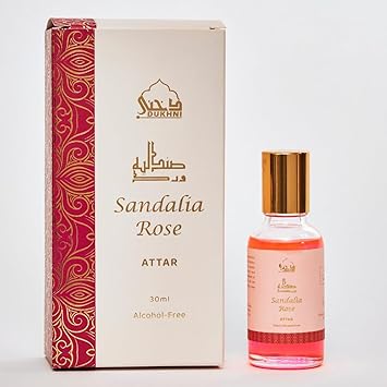 DUKHNI Sandalia Rose Attar Oil by Dukhni Long Lasting Arabic Perfume Oils for Men and Women Rose Attar sandal sandalwood oil 30ml Pure Roll On Attar Non alcoholic Vegan Perfume - Image 1