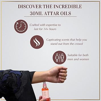 DUKHNI Sandalia Rose Attar Oil by Dukhni Long Lasting Arabic Perfume Oils for Men and Women Rose Attar sandal sandalwood oil 30ml Pure Roll On Attar Non alcoholic Vegan Perfume - Image 2