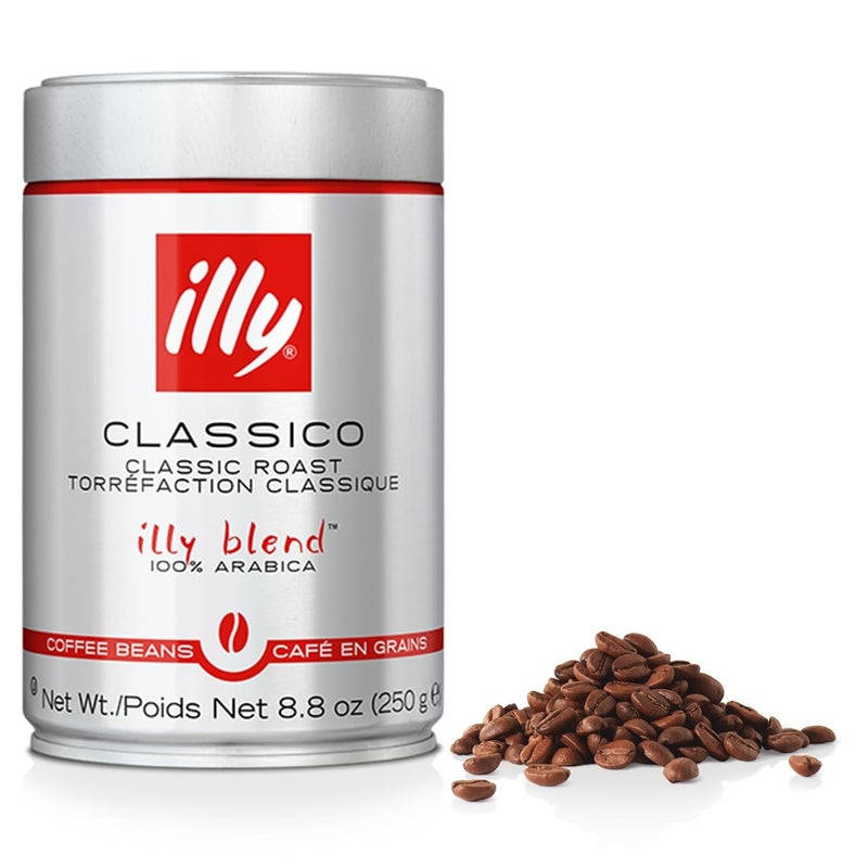 Illy Classico Whole Bean Coffee, Medium Roast, Classic Roast With Notes Of Caramel, Orange Blossom And Jasmine, 100% Arabica Coffee, No Preservatives, 8.8 Ounce Can (Pack Of 1) - Image 1