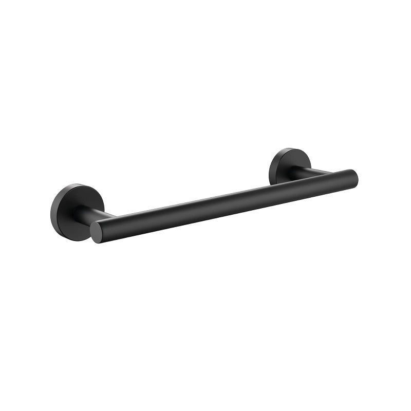TASTOS 12 Inch Black Single Towel Bar Rack SUS 304 Stainless Steel Round Bathroom Towel Bar Heavy Duty Towel Holder Kitchen Towel Rod Wall Mount with Screws Towel Bar Rod Matte Black Finish