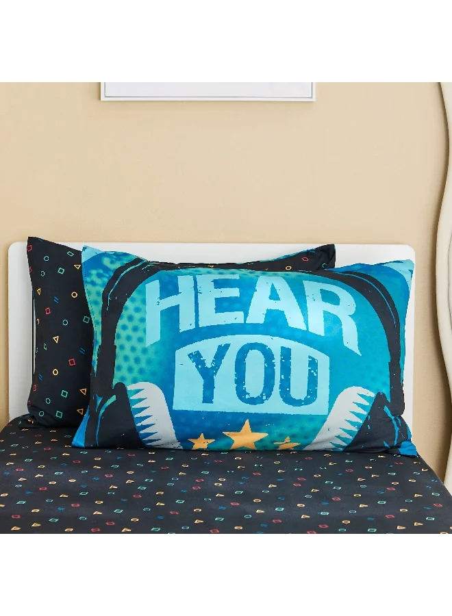 Home Box Gaming 2-Piece Slumber Console Microfibre Pillow Cover Set - 50x75 cm