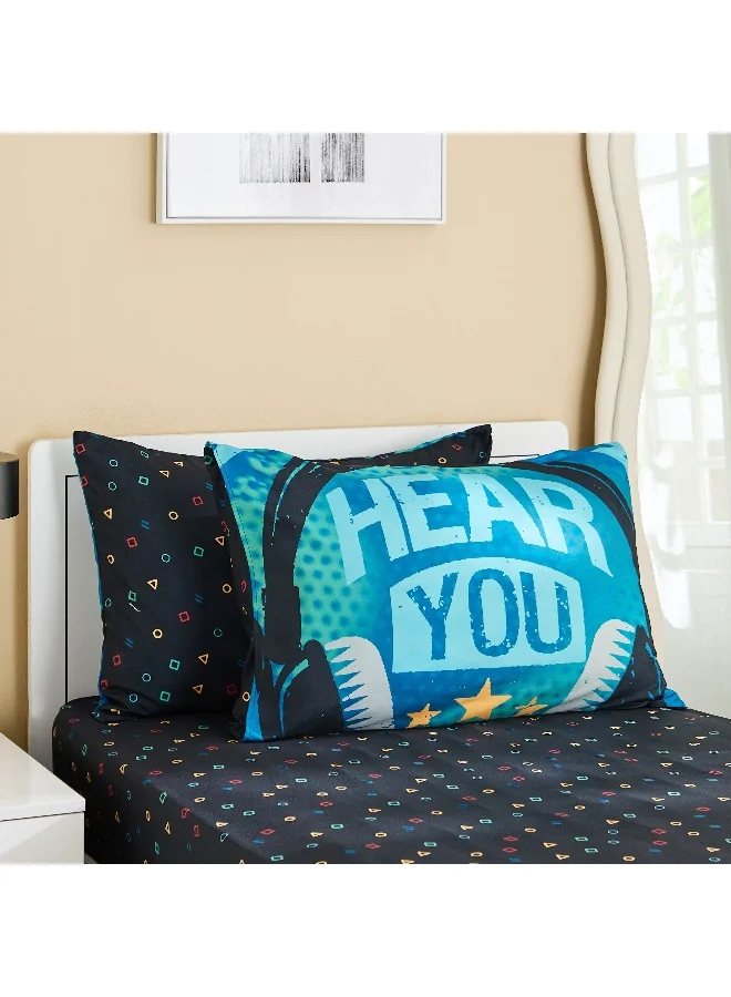 Home Box Gaming 2-Piece Slumber Console Microfibre Pillow Cover Set - 50x75 cm