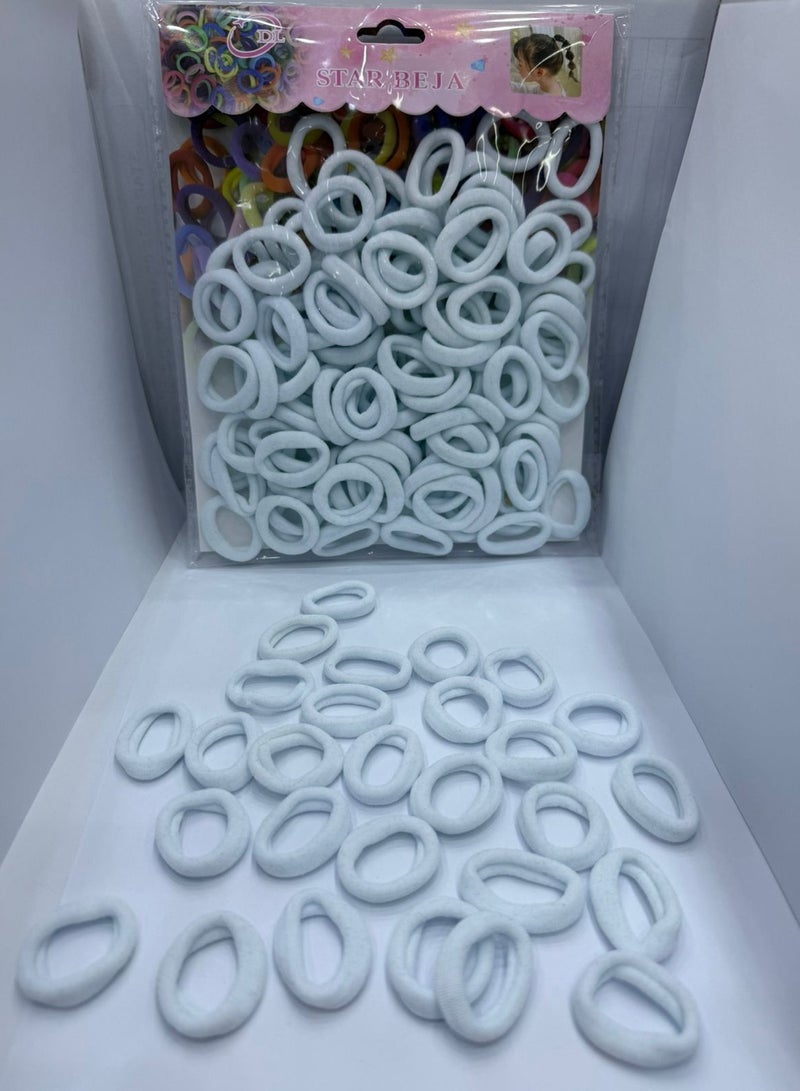 Star beja White Hair rubber band for school and daily use 100pcs pack - Image 1