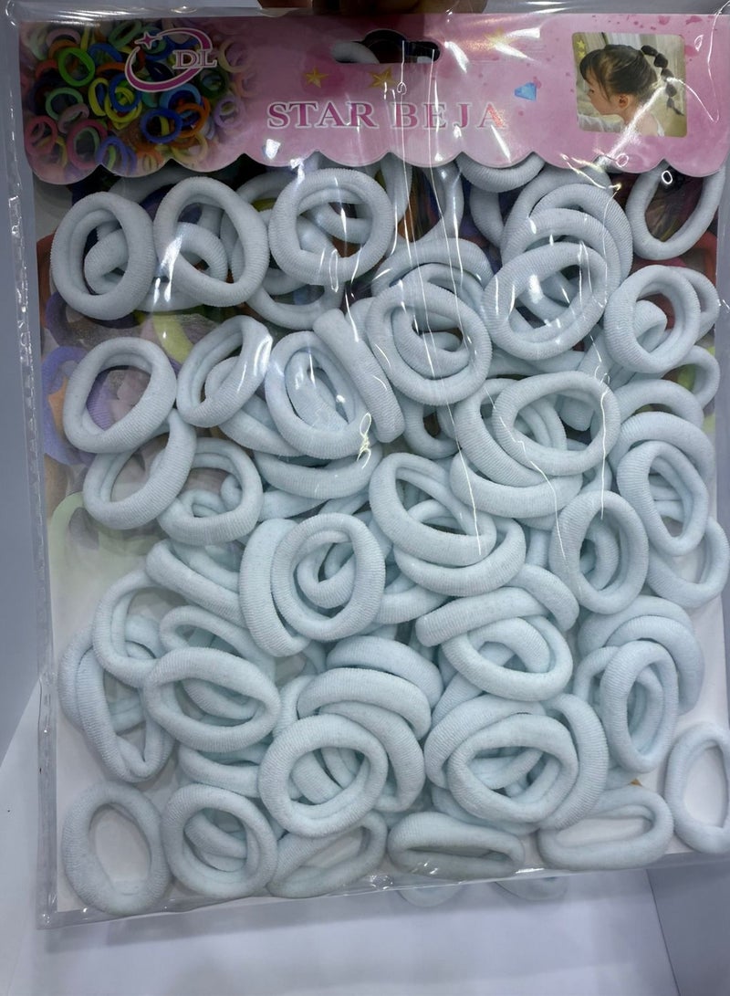 Star beja White Hair rubber band for school and daily use 100pcs pack - Image 2