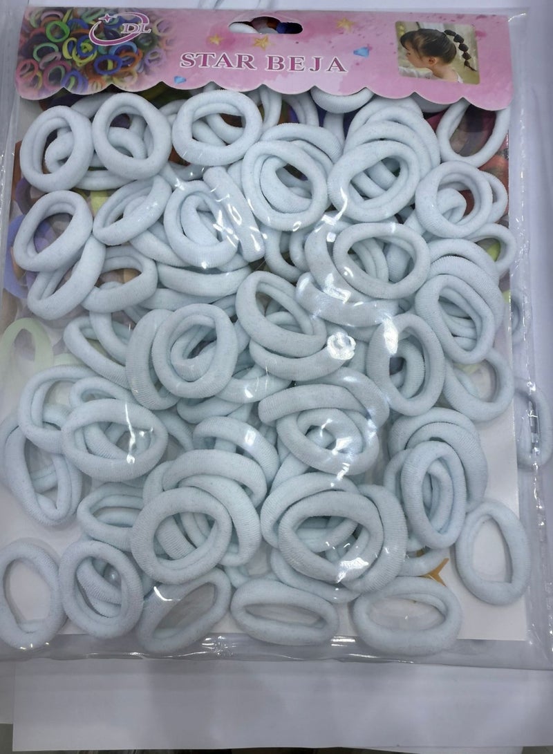 Star beja White Hair rubber band for school and daily use 100pcs pack - Image 4