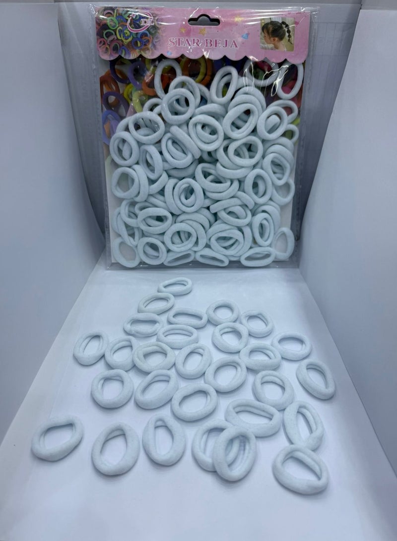 Star beja White Hair rubber band for school and daily use 100pcs pack - Image 5
