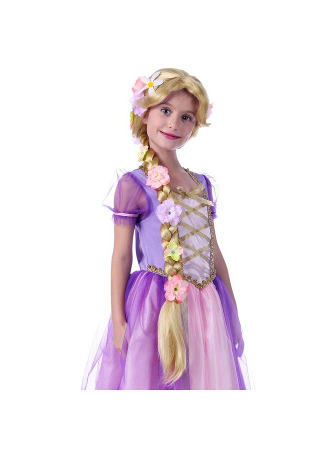 Styler Long Blonde Rapunzel Wigs For Kids Princess Girl Costume Cosplay Fairytale Ball Braid Wigs For Halloween Christmas Party Hair - Image 1