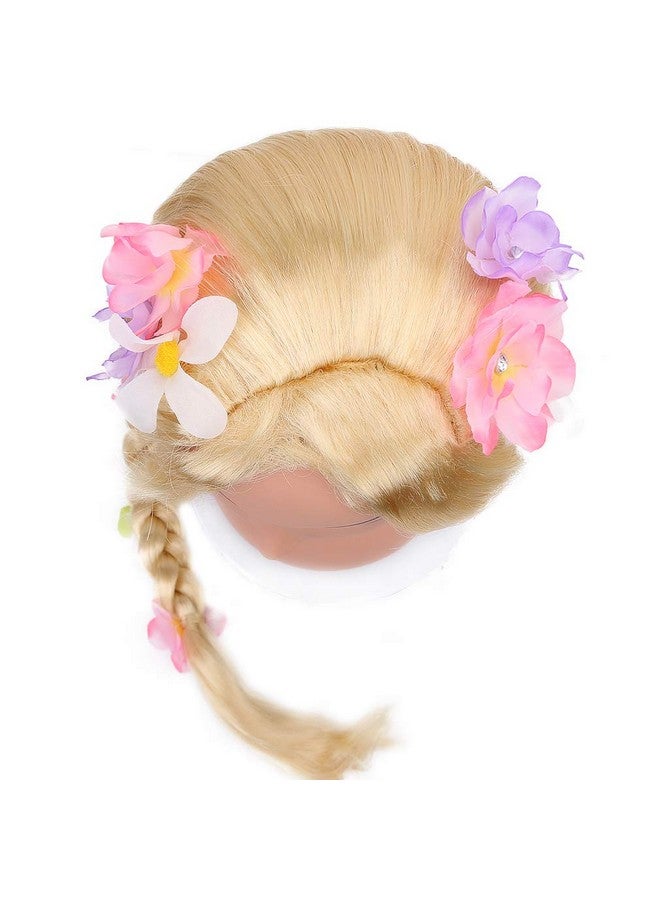 Styler Long Blonde Rapunzel Wigs For Kids Princess Girl Costume Cosplay Fairytale Ball Braid Wigs For Halloween Christmas Party Hair - Image 4