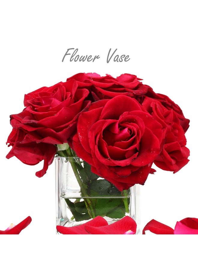 CYS EXCEL CYS EXCEL Glass Cube Vase 4"x4"x4" | Square Wedding Flower Vase Centerpieces | Cubic Glass Candle Holder  - Image 3