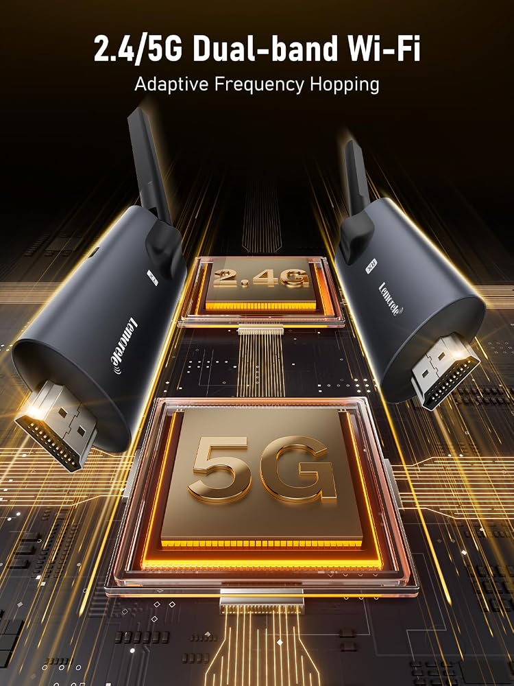 Lemorele HDMI Transmitter and Receiver with App Monitor Wireless Reception,Plug&Play,2.4/5G 656ft/200M 1080P Full HD,for Streaming to Video&Audio to Monitor/Tablet/Mobile from Laptop/Camera/TV-Box - Image 3