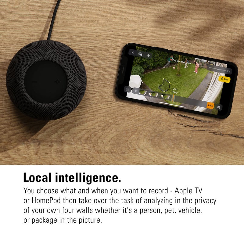 Eve كاميرا إيف الخارجية (الإصدار الأبيض) – كاميرا ضوء الفيضانات الآمنة، (فيديو آبل هوم كيت الآمن)، 1080p، رؤية ليلية، واي فاي (2.4 جيجاهرتز)، مستشعر حركة، اتصال ثنائي الاتجاه، تركيب مرن وسهل - Image 5