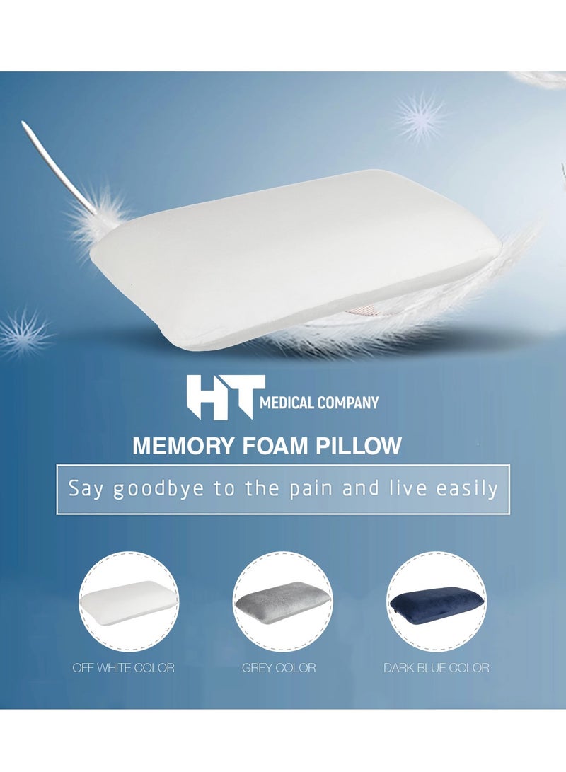 اتش تي مخده نوم طبيه كلاسيك للحصول على الراحه المناسبه , رمادى , 60 * 40 - Image 5