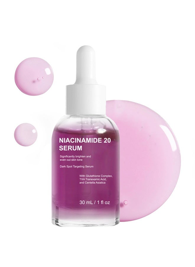 Lanthome Niacinamide 20 Serum -Face Serum with Glutathione, TXA Tranexamic Acid and Centella Complex - Reduces Pigmentation, Uneven Skin Tone, Pore Care for Sensitive Skin, 30ml - Image 1