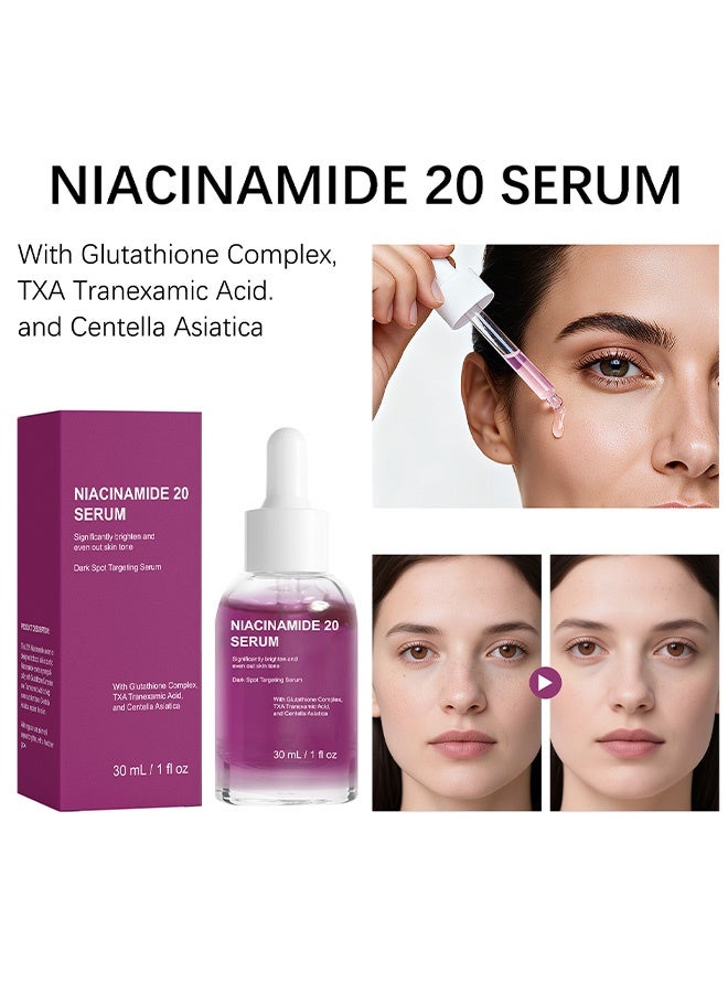 Lanthome Niacinamide 20 Serum -Face Serum with Glutathione, TXA Tranexamic Acid and Centella Complex - Reduces Pigmentation, Uneven Skin Tone, Pore Care for Sensitive Skin, 30ml - Image 2