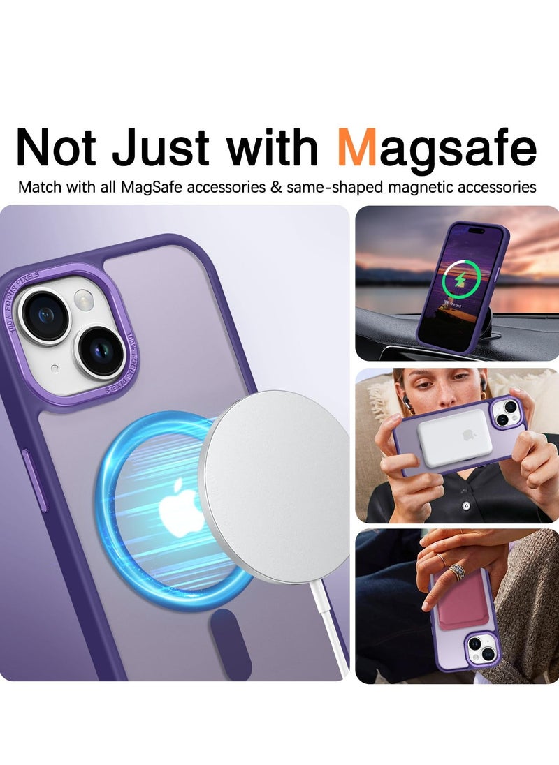 Magnetic Case for iPhone 15, Compatible with MagSafe Shockproof Protection Cover, Translucent Matte Phone Case with Strong Magnet, Slim Case for Apple 15 6.1 Inch (2023)(Purple) - pzsku/Z195E372FBCDE92BF6F14Z/45/_/1716796638/15866ac4-0561-419e-b2c7-1df8144749df