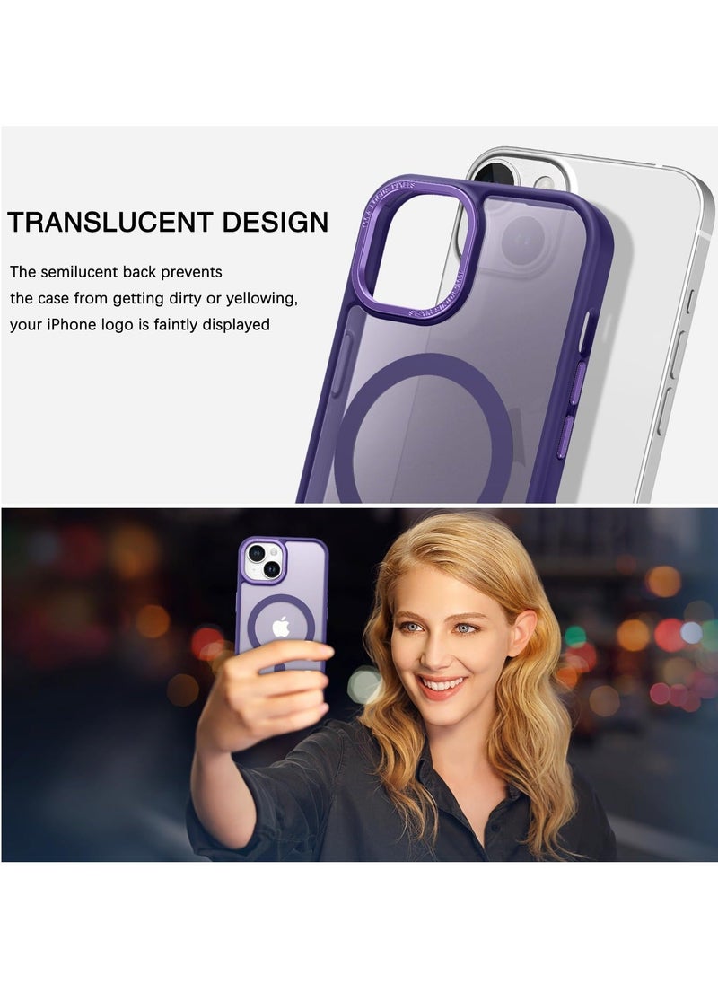 Magnetic Case for iPhone 15, Compatible with MagSafe Shockproof Protection Cover, Translucent Matte Phone Case with Strong Magnet, Slim Case for Apple 15 6.1 Inch (2023)(Purple) - pzsku/Z195E372FBCDE92BF6F14Z/45/_/1716796638/9608f703-1c11-4cf3-802e-65525a2924c3