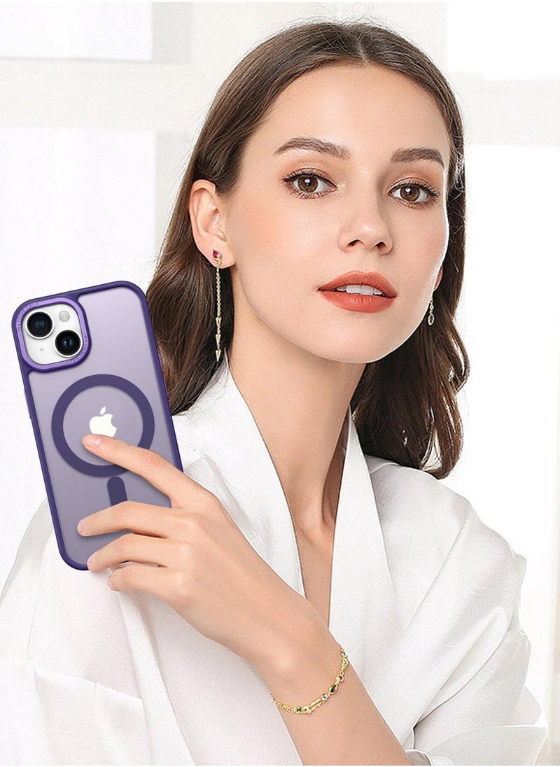 Magnetic Case for iPhone 15, Compatible with MagSafe Shockproof Protection Cover, Translucent Matte Phone Case with Strong Magnet, Slim Case for Apple 15 6.1 Inch (2023)(Purple) - pzsku/Z195E372FBCDE92BF6F14Z/45/_/1716796640/69b8eb68-6080-459a-8019-9daf3f76272f