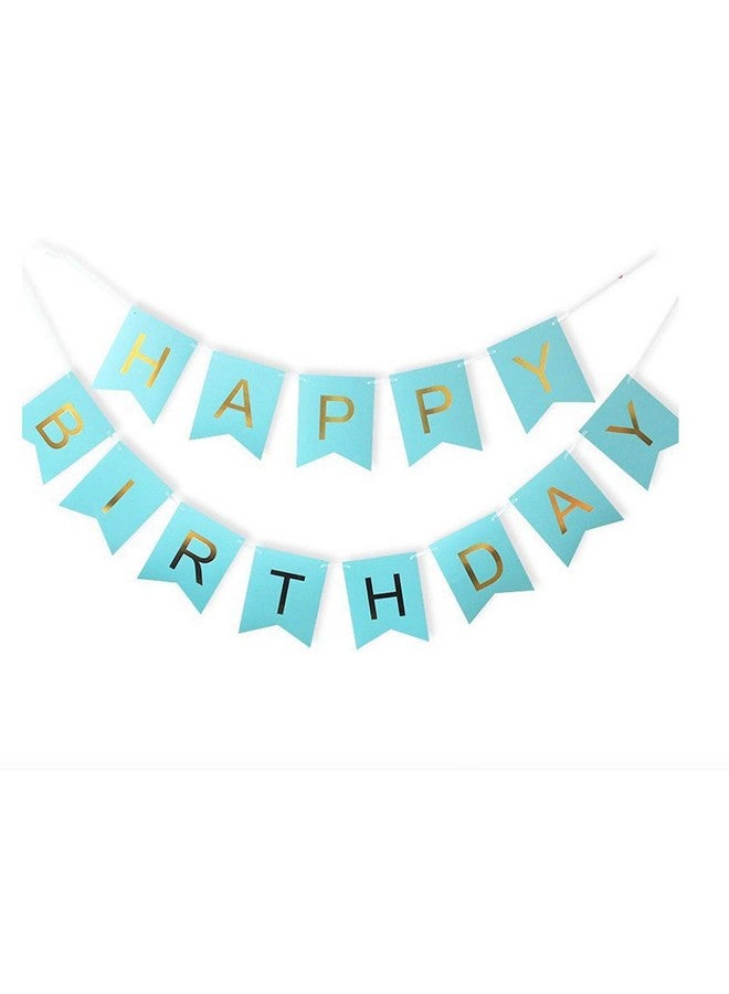 Balloonistics Happy Birthday Letters Card Board Banners (Blue & Gold) - Image 5