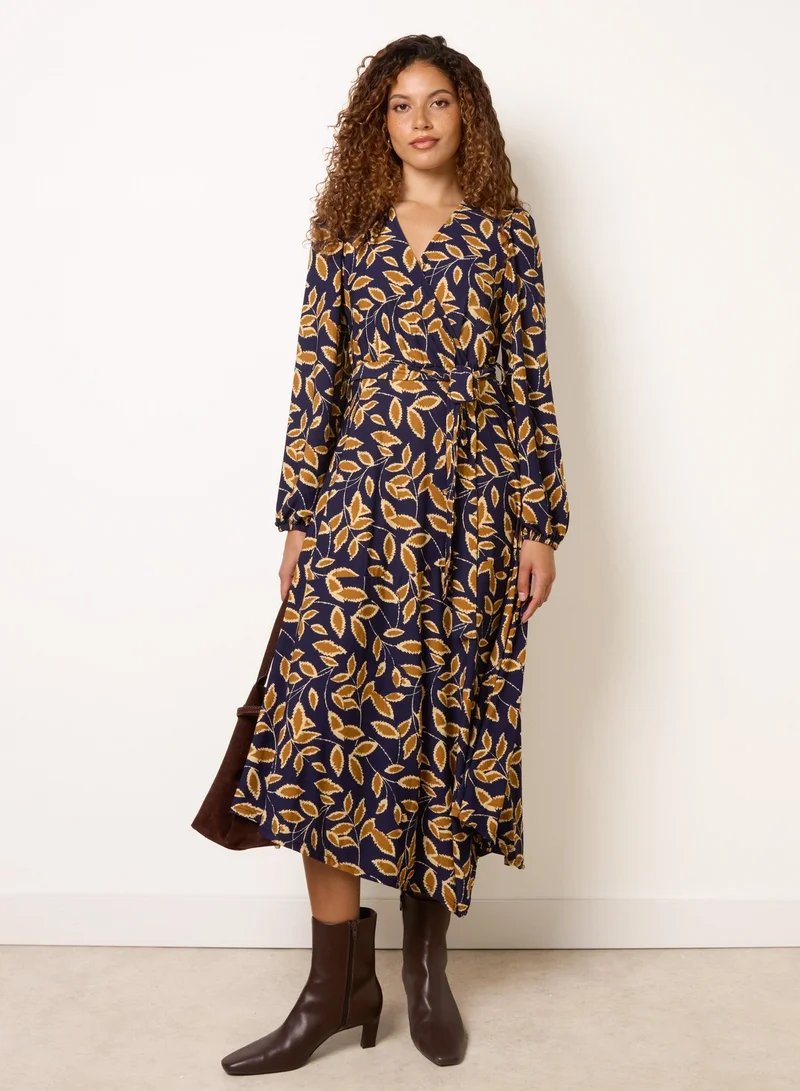 بلو فانيلا Asymmetric Wrap Midi Dress