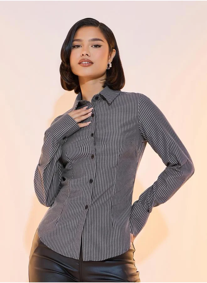 Styli Striped Regular Fit Long Sleeve Shirt