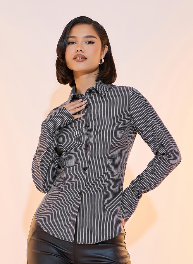 Take Two Striped Regular Fit Long Sleeve Shirt - Image 1