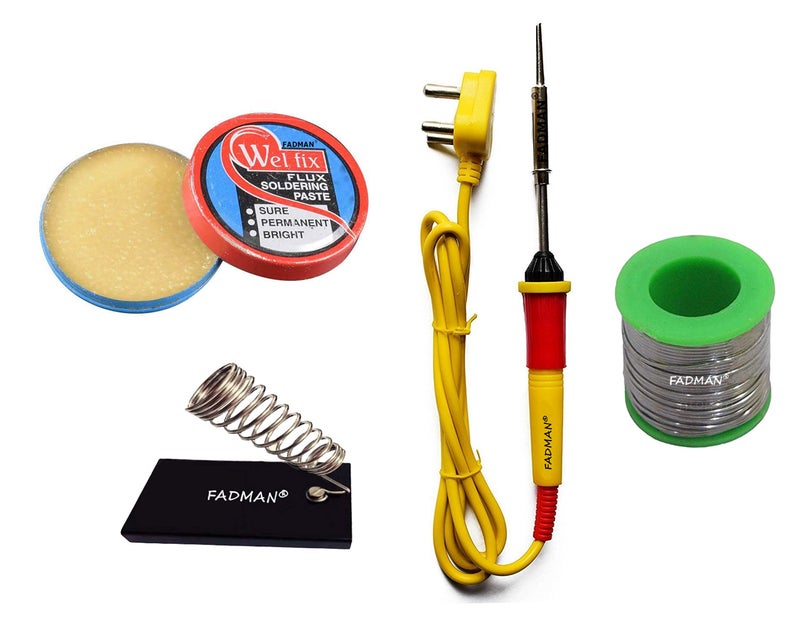 Fadman Basic Complete Kit Type-4 Soldering Iron Kit | Stand | Solder Wire | Paste | Yellow Soldering Iron |, Corded Electric - Image 3