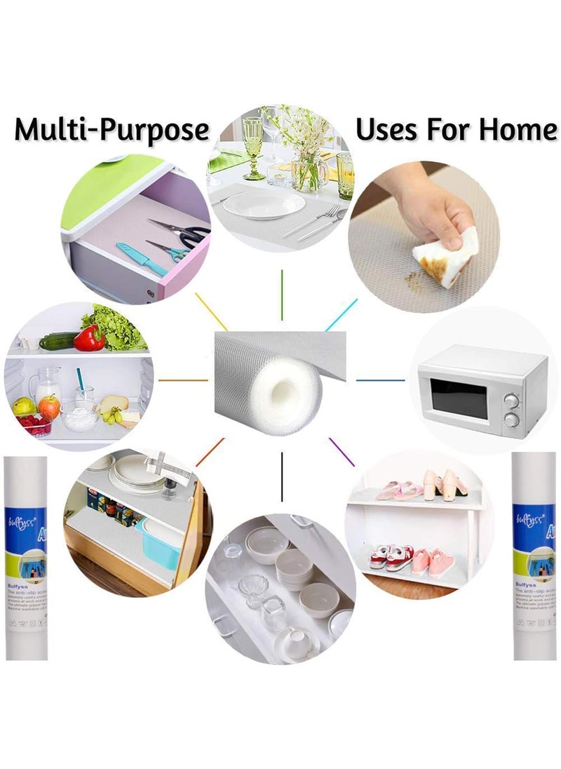 MEZON MEZON EVA Kitchen Drawer Mat Table Mat WardrobeCabinet Drawer Shelf Mat Pot Mat AntiSlip Mat for Kitchen Bathroom Cabinets Drawers Shelves Bubble Dot MatWhite 60 cm x 5 mtr  - Image 4