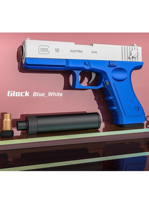 Glock Toy Gun with Soft Bullets and Silencer, Similar Nerf Gun with Pistol Ejecting Bullet, Blaster Foam Gun, Toys for boys