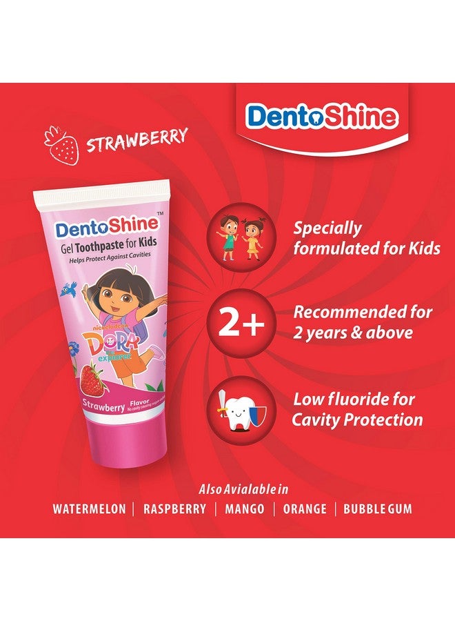 DentoShine Oral Care Combo Ages 2+ (Sticky Toothbrush For Kids + Lollipop Tongue Cleaner + Flavored Toothpaste 80 G X 2) (Mango & Strawberry) - Image 4
