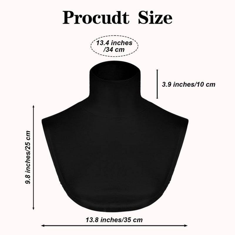 Yymobt Detachable Turtleneck Dickey Collar for Women Cotton Half Mock Turtlenecks Fake Turtle Neck Top Under Blouses Sweaters White, Black - Image 4