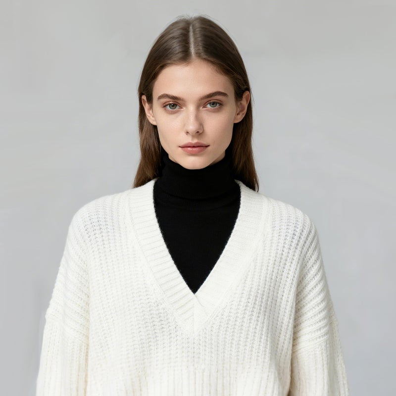 Yymobt Detachable Turtleneck Dickey Collar for Women Cotton Half Mock Turtlenecks Fake Turtle Neck Top Under Blouses Sweaters White, Black - Image 3